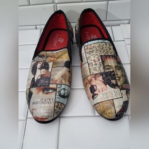 Nwot Piergitar Mens Loafer Cotton Fabric French Magazine Ad Theme Statement Shoe